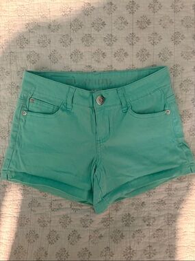 CP Jeans Mint Green cotton Shorts - Casual